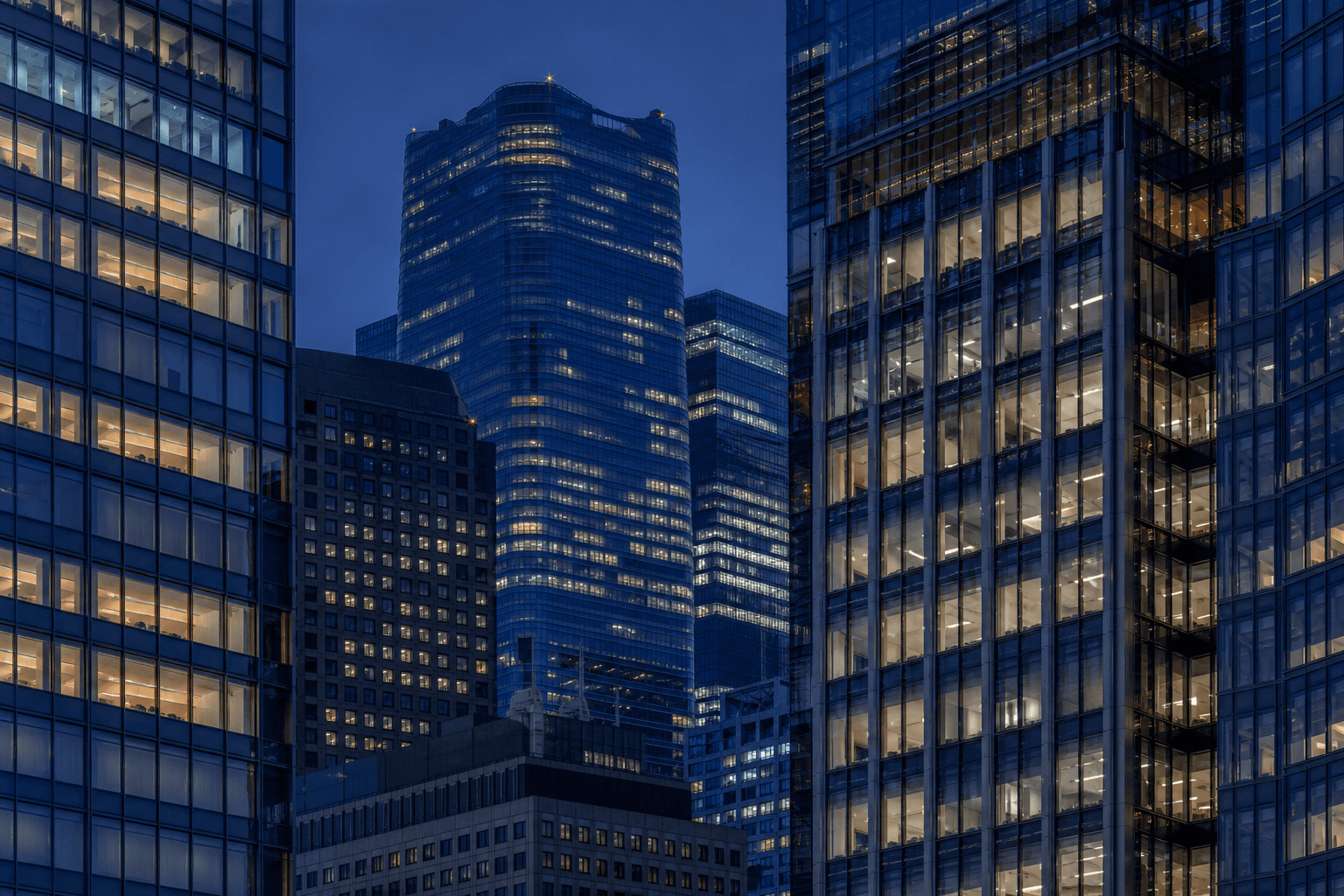 Tokyo financial district skyline